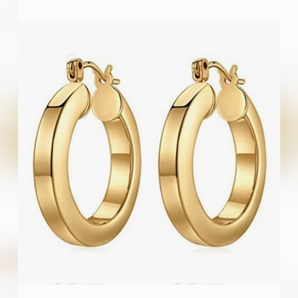 Chunky Gold Hoop Earrings
